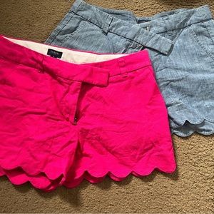 J Crew Factory 4” scallop shorts size 8-four pairs
